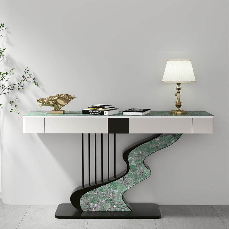 BDT轻奢岩板户屉带抽玄关桌现代简端约景台走廊过道靠墙玄入关柜