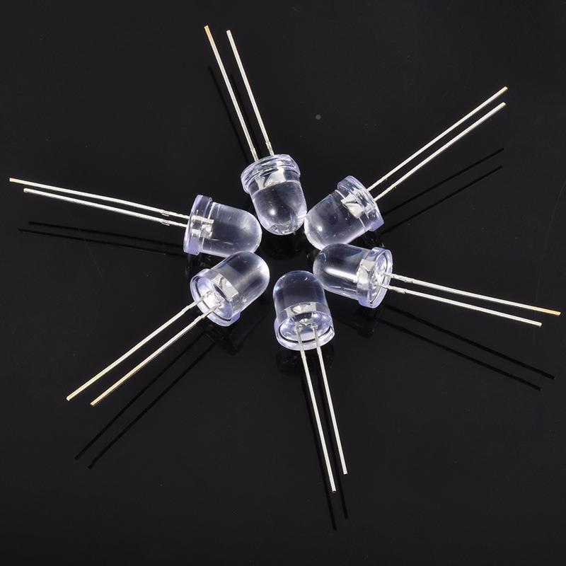 f8mm圆头红黄色蓝红绿白光粉色uv暖紫灯七彩8mm圆头超高亮led灯珠