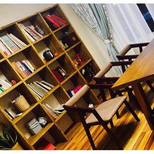 5定制书架老书榆断木松木柜V定做满墙整墙实D木书架隔吊柜格子漫