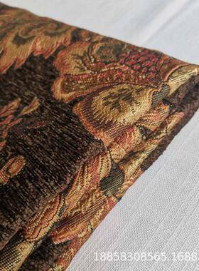 欧式古典雪尼尔大提花沙发布抱面料加枕厚高朴档耐磨品IER质古典