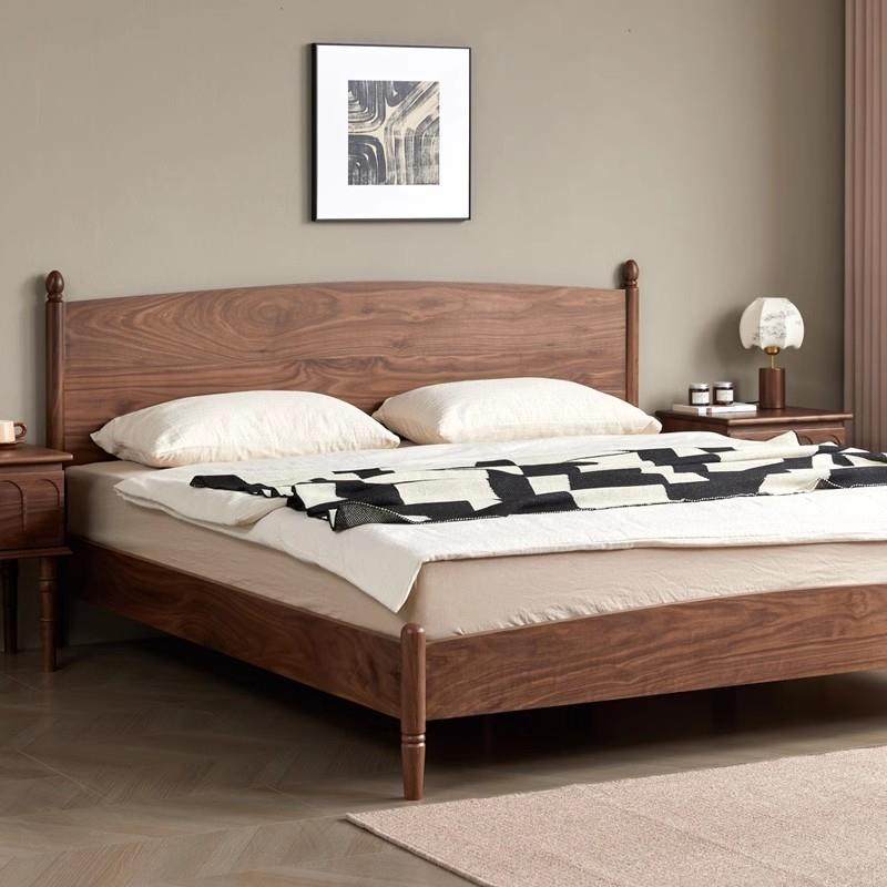 北美卧黑胡桃木实5木床复古如图.单人现代主1.18米法式双人床中古,住宅家具,实木床,淘宝优惠券,粉丝福利购,淘宝优惠卷