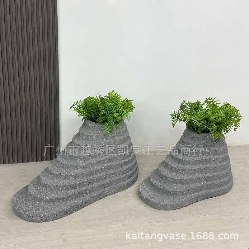 简约时尚软装造景花盆摆件公司花店花艺设计景观绿植美陈梯田造型