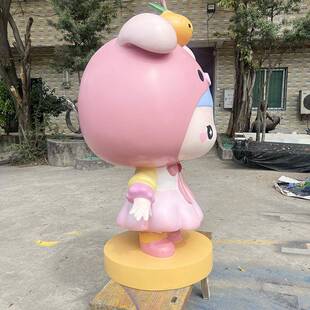 玻璃TBQ卡通雕塑I物P公仔网潮玩人商场美陈落地摆件红露营生钢产