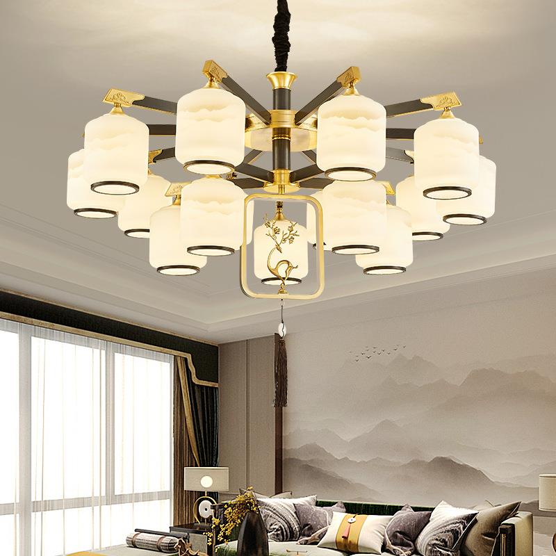 2024年新款新中式吊灯吊全铜客厅256灯国中风餐厅灯书房卧家用室