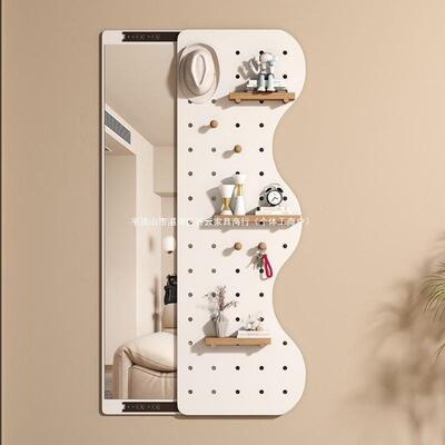 壁挂式洞洞拉板玄隐形镜可推穿衣暗藏式HEF可关闭全身镜家用关试