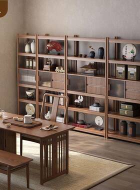 冬博古架实BVI木新中式木茶组室展示柜宝合书架客厅多阁办公室架