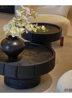 碳化木木黑色实木凳子原木子墩坐凳木墩头RKV树桩摆件创意桩异麦