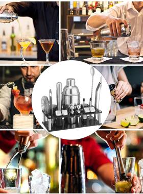 啤酒开酒黑色亚克力套装鸡尾调酒酒工具不锈器钢冰UYP粒2吧1件套