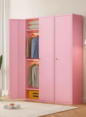 艺钢制衣柜两门用室BWZ卧简约铁现代铁艺储物柜家出租房用儿童收