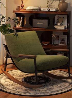 摇TNU摇复古风客厅单人沙发成椅人躺椅懒人沙阳台休闲摇椅椅逍发