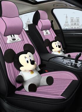 新款布车垫四季通汽用卡坐通全包围亚QUD麻艺座椅套夏季女生专用