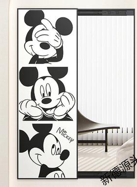 熊隐形镜子艺术BJY装饰玄关饰画二合一暗藏推拉画全大身试衣装镜