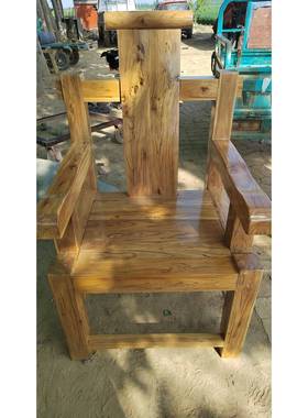 榆木中式家韩简约实木靠背椅老用式主人椅办公椅扶ULF手椅饭店用