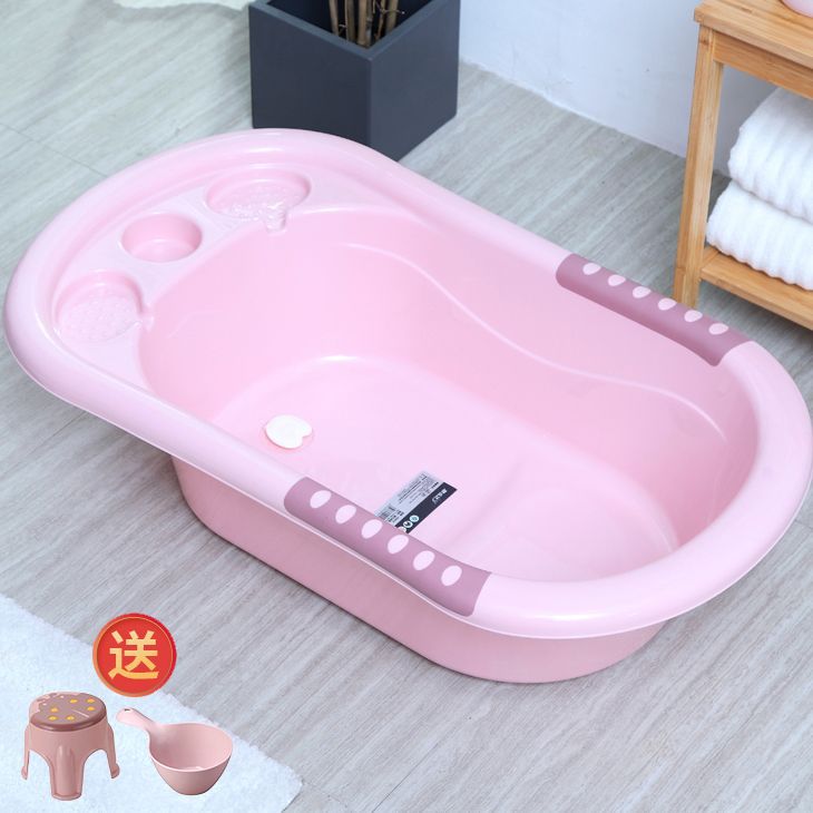婴儿洗澡盆儿童新生儿可坐躺通用圆形宝宝浴盆幼大号加厚淋沐浴盆