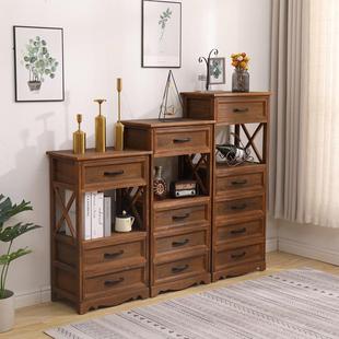 美式 斗柜家用五子斗柜简约FEU现卧收纳柜室客厅靠墙柜实木储代物
