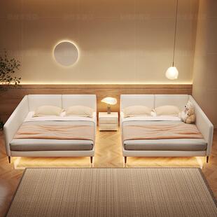 Y-0708批主卧亲子床拼接二胎双人大床现代简一约米家四口床2x2米2