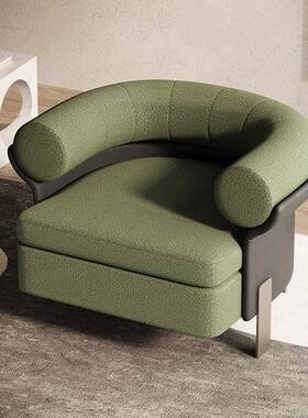 XAX极简意式发休闲椅设计师款发客厅卧室阳台休闲椅椅懒沙人单人