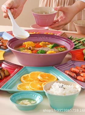 团圆拼碗15989盘餐具瓷组合碟套家用过年陶家庭盘子年夜饭碗盘子