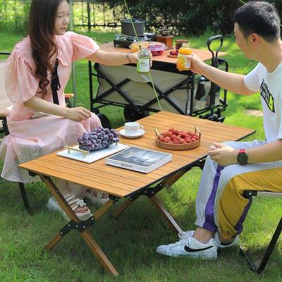 CFF合金钢户外折叠蛋卷桌携式露营野折叠桌椅克米椅便餐子烧烤特