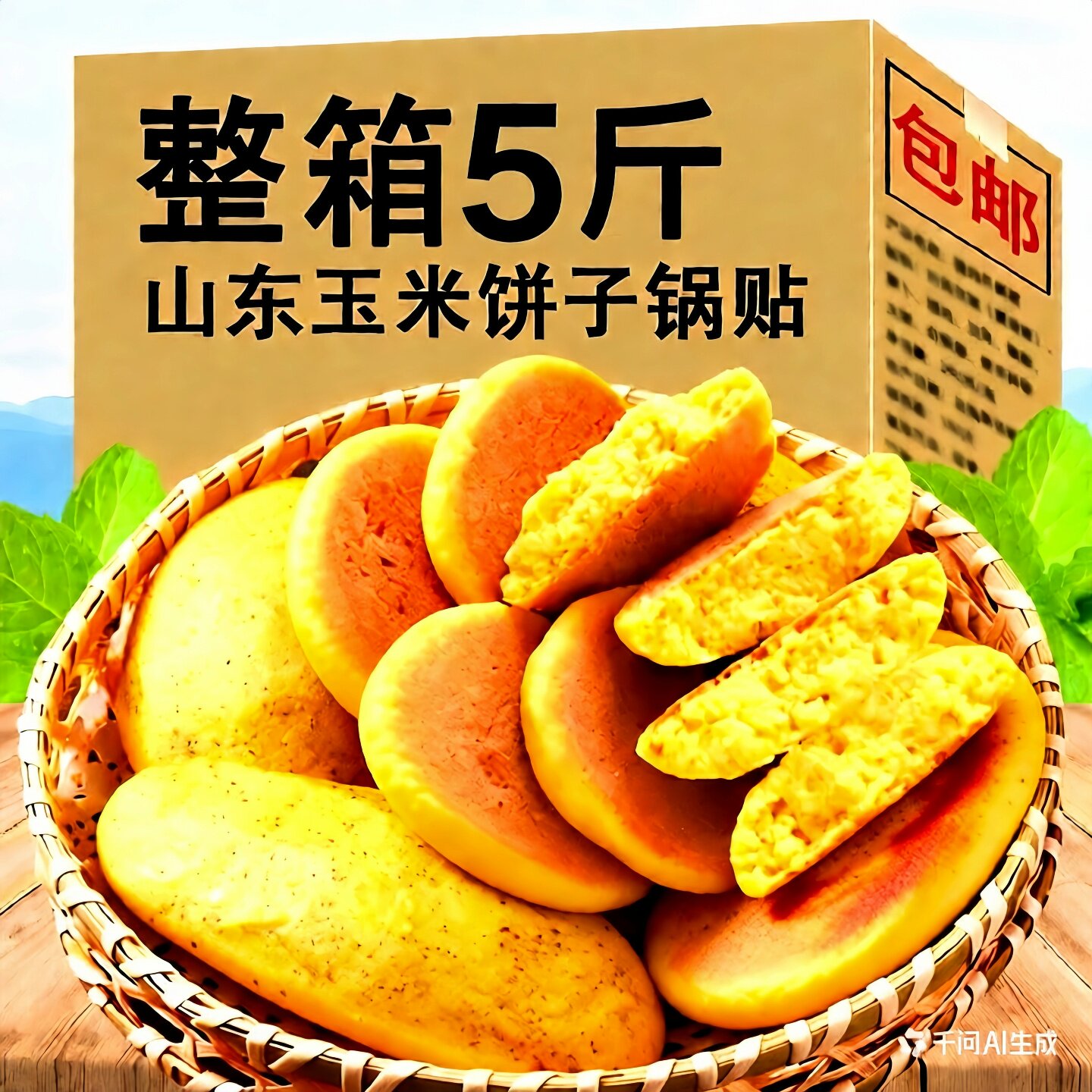 玉米面饼子北方铁锅贴饼健康粗粮手工杂粮馒头窝窝头孕妇主食图片