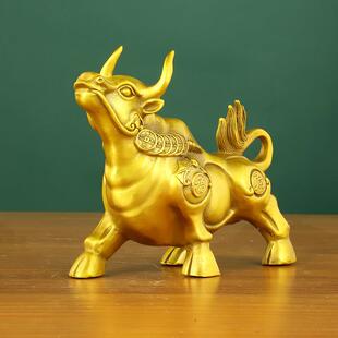厂家159铜牛财摆富抬头华尔街牛旺市厅办公室件牛客桌面福牛金钱