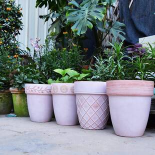 红陶花盆式反文比例双心欧盆做001旧田园艺透气简约通用红陶陶盆