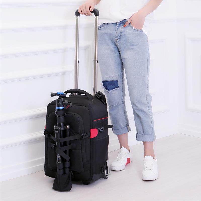 杆拉箱影包拉杆箱单专摄业反相机包双肩大容量拉杆式防水轴承钢珠