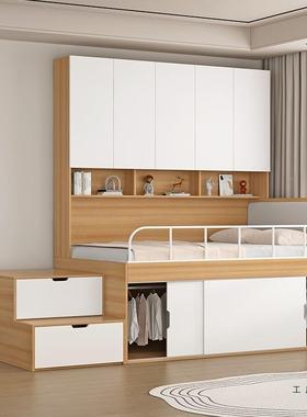 定制小型高MHF儿童半床卧储物榻榻室米床书架楼梯柜组户合衣柜床