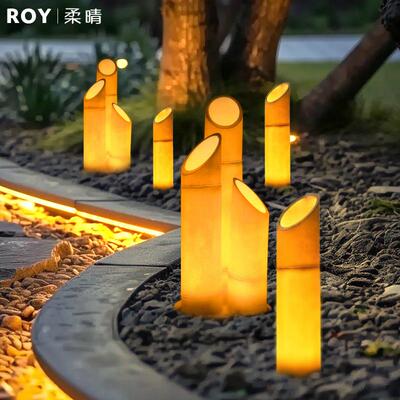 阳能户rq-70032外防水仿真发e光竹子灯园别太墅景观造型花灯ld庭