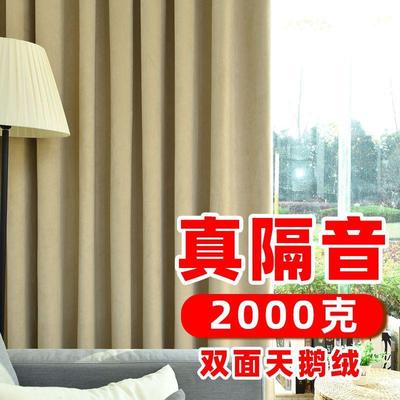加厚663天绒窗帘隔音噪冬鹅季风降防寒保挡温暖全遮光布卧室中纱