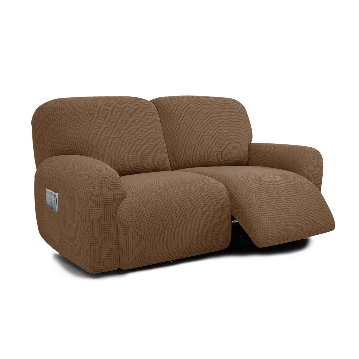 弹力全包加大2人位躺椅椅套摇套约沙发保护罩五横五竖加厚简布芝