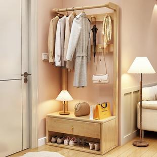实木转角衣帽架间卧室落地挂空3003衣衣架简易置物省架墙角挂服架