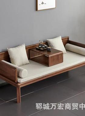 KPX老榆木罗床型小户可榻推汉拉实木沙发两用美人酒店大堂待客沙
