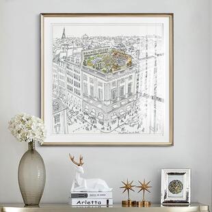 式FM638305奢卧室玄关装饰画轻美家餐厅艺术挂画爱马士美克美简美