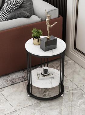 12598欧铁艺大客理石小北厅茶几简约现代小户型沙发边几角几轻奢