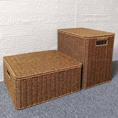 藤编织收纳筐客厅WM000214书报零食杂浴室脏衣物收纳篮橱柜整仿理