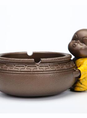 中式烟灰缸禅意和尚树脂小号家居办公室茶桌简约烟缸防飞烟防烟味