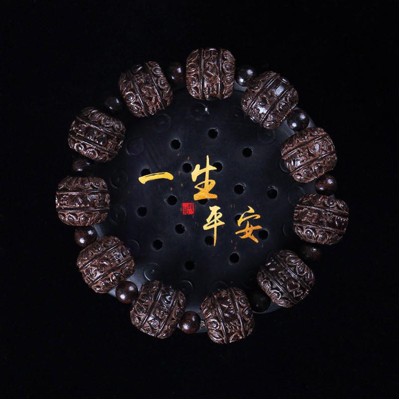 汽车挂件沉香木罗汉佛珠平安符汽车档位珠高档车载装饰品车内摆件