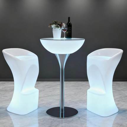 led发光吧台椅高脚凳桌子酒吧夜店鸡尾酒桌发光家具户外吧桌吧椅