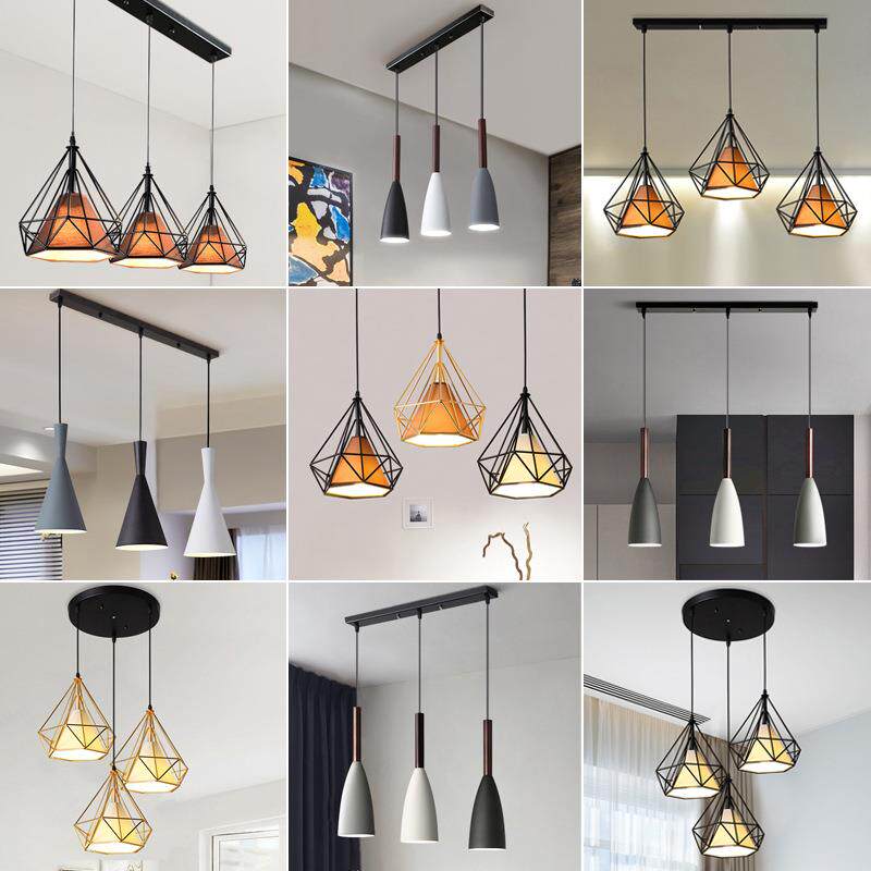 简约现代三头餐厅吊灯 北欧风格咖啡厅吧台灯具led创意艺术吊灯