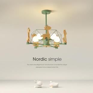 儿童房吊灯卧室灯北欧现代简约男孩女孩卡通风车皇冠公主房间灯具