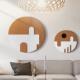 立体木雕圆形装 饰板代挂饰现简约轻奢客厅卧样间儿童YJL房装 饰室