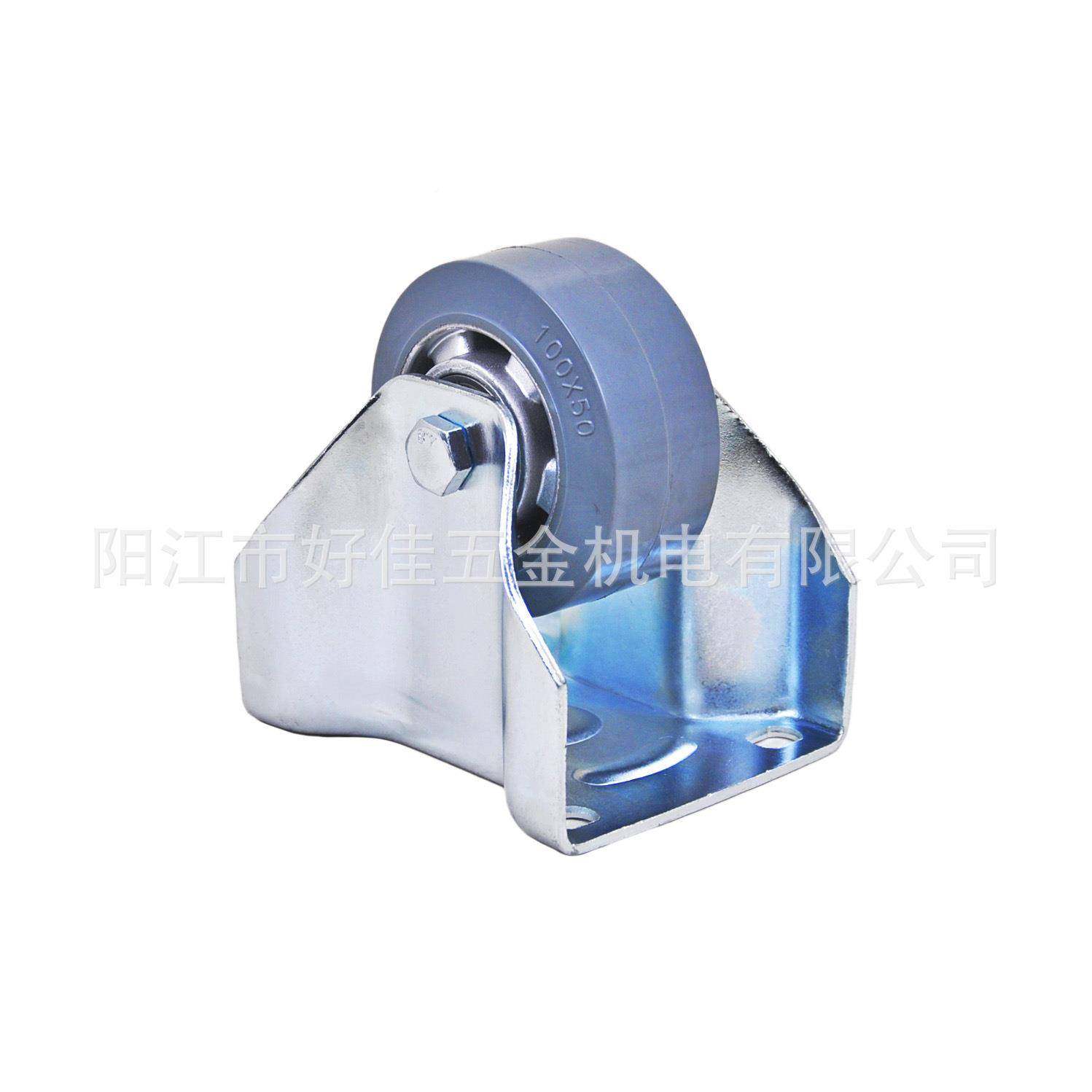 产品100X5牌0mm好佳欧款静音铝100X50芯灰色弹力橡定胶脚向轮