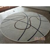 现代简纹条格约子圆形中式 客厅茶几沙发地毯餐室厅543书房办公接