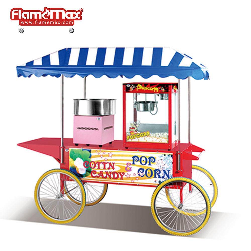 爆谷机手推车爆米机陈列小车棉花花棚YSE糖机示带遮推车移展动小