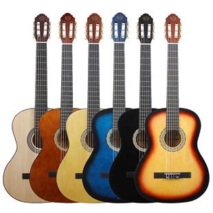 39男椴木古典3910古典他guitar女初学入门成寸吉人圆角木吉他套装