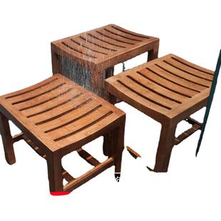 老人601防滑木凳天防腐实澡子然木凳孕妇洗澡凳橡冲木凳矮凳淋浴