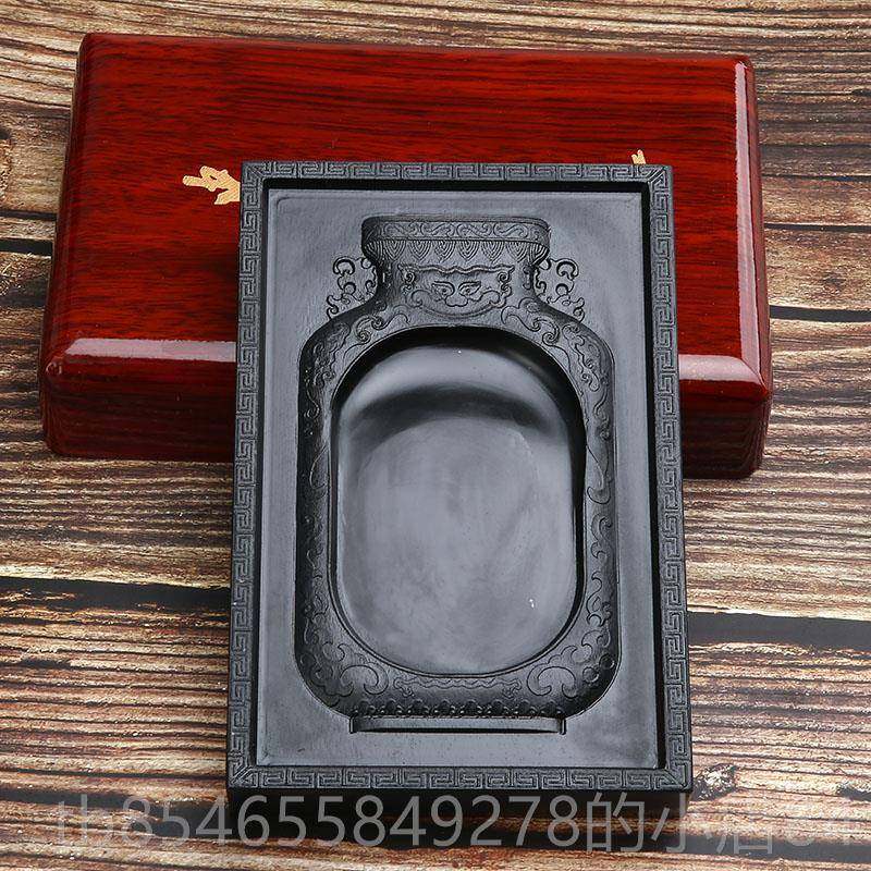 正品工砚台名师老坑天然原石磨墨条块墨砚装台墨池文房四手宝歙砚