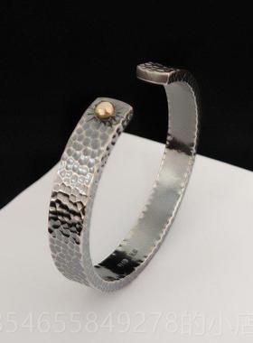 正品古董旧平锤印刷标雪志9纯银手炼手工原9版纯银锤手炼丽江花银