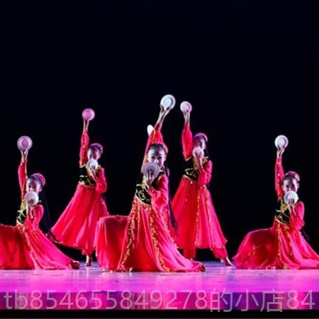 正品第届小荷族风《花绽放》舞蹈演出服饰女童新疆采维哈萨表演八图片